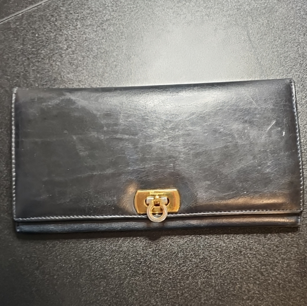 Salvatore Ferragamo Navy long wallet